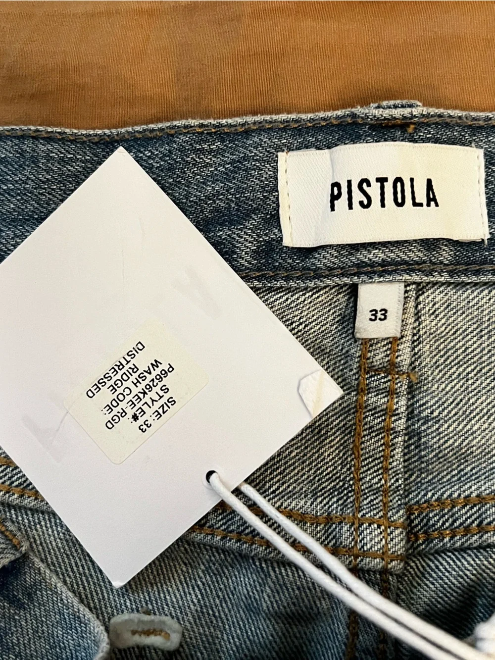 pistola Distressed Blue Straight-Leg Jeans